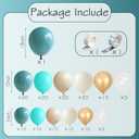 158PCS Teal Balloons Arch Garland Kit, Turquoise Sand White Metallic Gold Balloons Garland for Baby Shower Bridal Shower Wedding Birthday Party Decorations