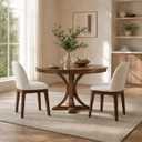 MALOL Wooden Dining Chairs Set of 6, Upholstered Kitchen & Dining Room Chairs with Thickened Wooden Legs, Farmhouse Side Chairs, Beige