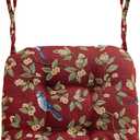 vctops Farmhouse Bird Print Chair Cushions with Ties U-Shaped Soft Comfortable Chair Pads Non Slip Seat Cushions for Indoor Dining Room and Kitchen Chairs (Red,16"x16")