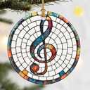 Christmas Ornaments, Dodosky 2.8in Ceramic Musical Ornament, Xmas Decor, Christmas Tree Ornaments, Xmas Decorations for Tree, Holiday Ornament, Musician Gift, Music Teacher Gifts, Singer Gifts