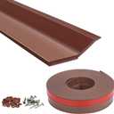 Garage Door Seal Top and Sides, Garage Door Weather Stripping, Universal Weatherproofing Seal Strips Soft and Hard Composite Design with Adhesive Backing and Screws, Brown, 34.4FT