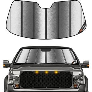 Pigenius Windshield Sunshade for Ford F-150 2009-2014 Custom Front Window Sun Shade - Metallic