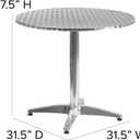 Flash Furniture Mellie Commercial Grade 31.5" Round Aluminum Indoor-Outdoor Table with Base