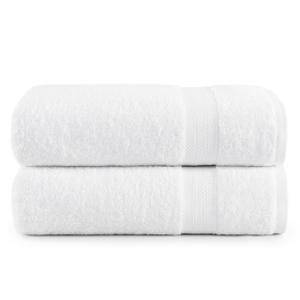 LANE LINEN 100% Ring Spun Cotton Bath Sheets - 2 Pack (35"x66") - Fade Resistant, Quick Dry & Highly Absorbent - Extra Large Bath Towels, Premium Hotel Quality Luxury Towel Sets - White Bath Towels
