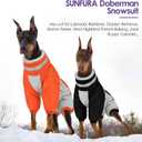 Full Body Dog Coat - Warm Fleece Jacket for Small Dogs, Turtleneck Winter Coats with Harness, Reflective Dog Snowsuit Windproof Puffer Jackets with Legs for Pug, Jack Russel, Orange S
