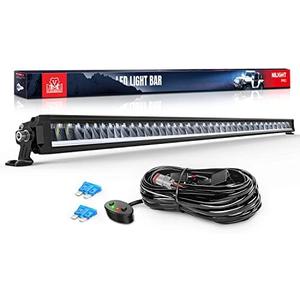 Nilight 50.5 Inch Single Row Slim LED Light Bar 165W 17675LM Anti-Glare Flood Spot Combo DRL Offroad Lamp IP68 w/ 14AWG DT Wiring Kit for Pickup Truck SUV ATV UTV Boat 4x4 Jeep