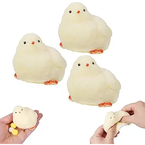 Handmade Chick Squeeze Toys Ultra Soft Squishy Fidget Toys Silicone Squishies Toys for Stress Relief ( Chicken ) (1pcs)