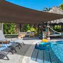 COOLBOYS 16'x 20' Sun Shade Sail Brown Rectangle UV Block Outdoor Shade Canopy Sunshade for Patio Lawn Garden Carport Backyard Deck Pergola
