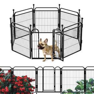 Gardner Pet Dog Playpens, 24" H 8 Panels Dog Pen Outdoor/Indoor Dog Fence Exercise Pen for Small/Medium Dogs, Foldable Pet Play Yard Gate with Gravity Automatic Lock, Pet Playpen, Black