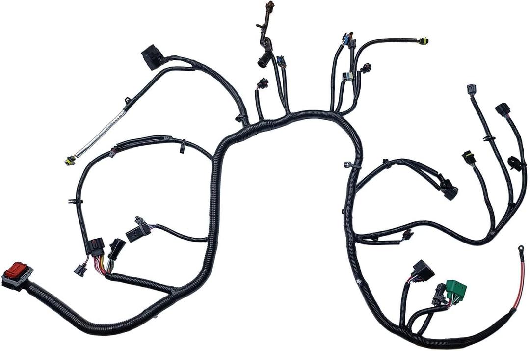 4C3Z12B637AA Engines Wiring Harness Compatible with Excursion F-250 F-350 F-450 F-550 Super Duty 2004 | 9-23-03 & After 6.0L V8 Replace# 4C3Z-12B637-AA