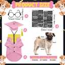 Huhumy 5 Pcs Dog Graduation Costume Set Include 2026 Pet Graduation Gown with Stole Puppy Grad Cap Lensless Glasses DIY Letter Stickers for Dogs Cats Holiday Costume Accessory(Pink Yellow,M)