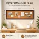 Long Cork Board for Wall, 36" x 12" Bulletin Board, Brown