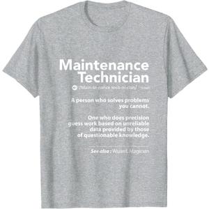 Job Definition Funny Sarcastic Maintenance Technician Wizard T-Shirt, Size Small