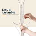 Yoobure Metal Coat Rack Freestanding with Marble Base, Coat Tree with 12 Hooks & Umbrella Holder, Coat Hanger Stand for Corner Entryway Bedroom Office, Heavy Duty Coat Rack Stand for Clothes Hats Bags (White)