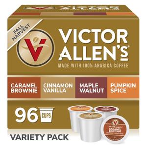 Victor Allen's Coffee Fall Harvest Variety Pack, Medium Roast, 96 Count, Single Serve Coffee Pods for Keurig K-Cup Brewers (EXP 01/11/27)
