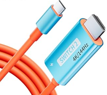 YIGORN Switch 2 TV Dock Docking Station for Nintendo Switch 2,Portable 2025 New Models Adapter Support 4K/144HZ TV Dock Mode, (Blue and Red)