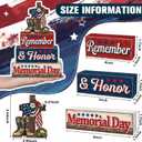 Yuntau 4 Pcs Memorial Day Table Decor Patriotic 4th of July Tiered Tray Decor Remember Honor Our Heroes Wooden Sign Red White Blue Table Centerpiece for Home Office Desk 250th Anniversary Decorations