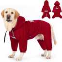 Dog Hoodies Winter Coat for  Dogs, Pullover 10 Legs Warm Coat Hooded Sweatshirt, Fleece Hoodie for Cold Weather (Red, 5X-Large) (5XL(Reference Weight 65-88 lbs))