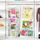 Simple Houseware Double-Sided Hanging Gift Wrap Organizer Storage Pockets, White (Set of 1)