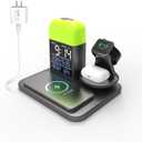 3 in 1 Wireless Charging Station,Wireless Charger Compatible with iPhone 16/15/14/13/Pro/Max/XS/Plus.for Apple Watch,Charging Dock for AirPods with Digital Alarm Clock and Night Light (Y21)