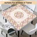 Boho Sun Mahjong Mat 31.5 x 31.5 Inch, Beige Modern Abstract Art Mosaic Sun Geometric Non-Slip Noise Reduction Mahjong Table Mat for American Mah Jong Poker Card Board Games Dominoes, 31.5 X 31.5 X 0.3 Inches
