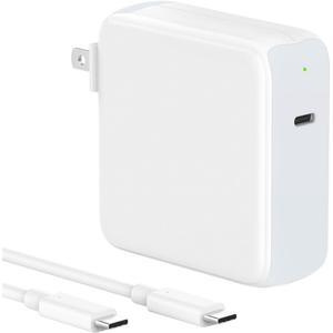 96W USB C Charger for MacBook Pro 16, 15, 14, 13 inch 2025 2024, 2023, 2022, 2021, M4 M3 M2 M1 MacBook Air, USBC Laptop Power Adapter, iPad, LED, 6.6ft 5A Cable Charging as Fast as Original Quality