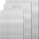 3pcs Stainless Steel Cutting Board Cutting Boards for Kitchen, Upgrade Double Sided Board, Thick Cutting Board for Home Kitchen Cooking