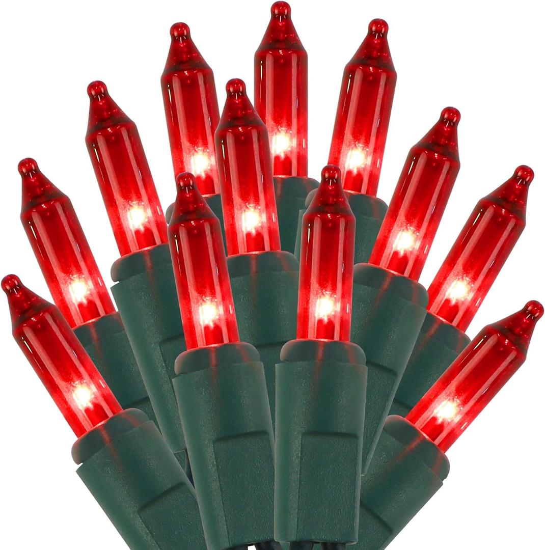 3 Pack Red Valentines String Lights, 100 Count Each, Incandescent Mini Christmas Lights, Connectable Xmas Tree Light for Indoor Outdoor Garland Birthday Holiday Wedding Festival Party