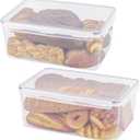 Tiawudi 2 Pack Large Bread Box for Kitchen Countertop, Airtight Bread Storage Container for Homemade Bread and Bakery Loaf, Plastic Bread Keeper, 11.6 Qt / 11L Each