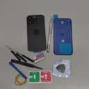 Back Glass Replacement for iPhone 14 Pro with Repir Tools, Big Hole Rear Back Cover Glass Replacement All Carriers with Pre-Installed Adhesive and Repairing Tool Kits (Space Black)