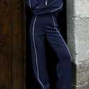 BTFBM Women's Two Piece Tracksuit Spring 2026 Long Sleeve Zip Up Sweatshirt Long Pants Outfits Jogger Sweatsuit Sets(Navy Blue, Medium)