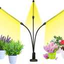 bseah Grow Light Plant Lights for Indoor Plants, Full Spectrum Led Growing Lamp with 3/9/12H Timer, Auto ON & Off, 10 Dimmable Lightness Clip-On Desk,3 Tubes