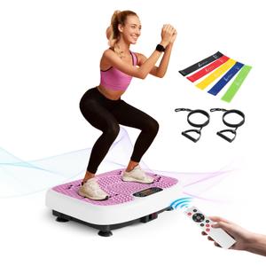 Vibration Plate Exercise Machine for Lymphatic Drainage,Softgym Power Vibrate Stand Shake Board 400 Lbs Capacity Whole Body Workout Waver with Fitness Resistance Bands Weight Loss Gifts for Women Men