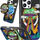 Lotadilo Case for iPhone 16 Pro Max Case Compatible with Magsafe Ring Holder Stand - for Women UFO Alien Design TPU Phone Cover for Girls Girly Funny Fashion