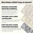 2x3 Small Area Rug for Front Door, Indoor Entrance, Washable Low-Pile Non-Slip Carpet, Durable Rug for Bathroom, Bedroom, Bedside, Kitchen, Grey