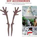 Unomor 100Pcs Light Brown Plastic Snowman Arms Antler Branches for DIY Christmas Craft Decorations 3.14 X 0.78 X 0.11 Inch