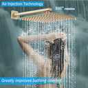 Shower Faucet Set Complete, Wall Mount Shower System for Bathroom 12 Inch High-Pressure Rainfall Shower with Handheld, Rough-in Valve Body and Trim Kit, Brushed Gold
