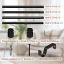 Outdoor Curtain Rods for Patio, Extra Long Rod (32 to 240 Inch) Heavy Duty Curtain Rod, Adjustable Wall & Ceiling Mount, Matte Black Room Divider, For 1 Large Window or 2 Windows,5 Holders