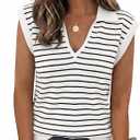Zeagoo Women's Sleeveless Sweaters Vest V Neck Lightweight Knit Pullover Sweater Dressy Summer Tops M