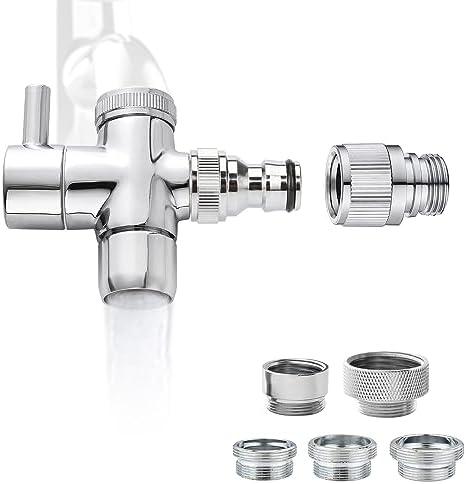 Sneatup Faucet Aerator to Garden Hose Diverter (5 adapters + Quick Connector)