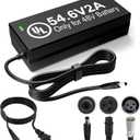 Hyleton 48V Lithium Battery Charger  UL Certified 54.6V 2A Fast Charger for Electric Bike, with Auto Shutoff, Intelligent Temperature Control & Fire-Resistant Case