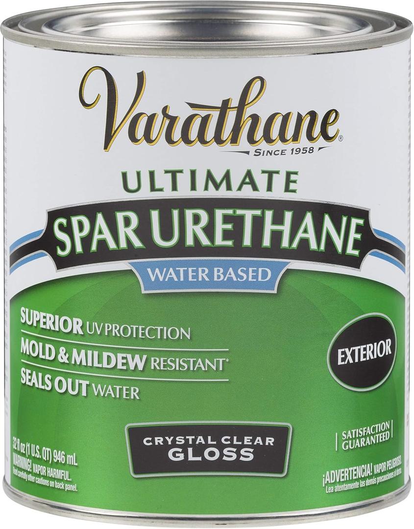 Varathane 250041H Water-Based Ultimate Spar Urethane, Quart, Gloss
