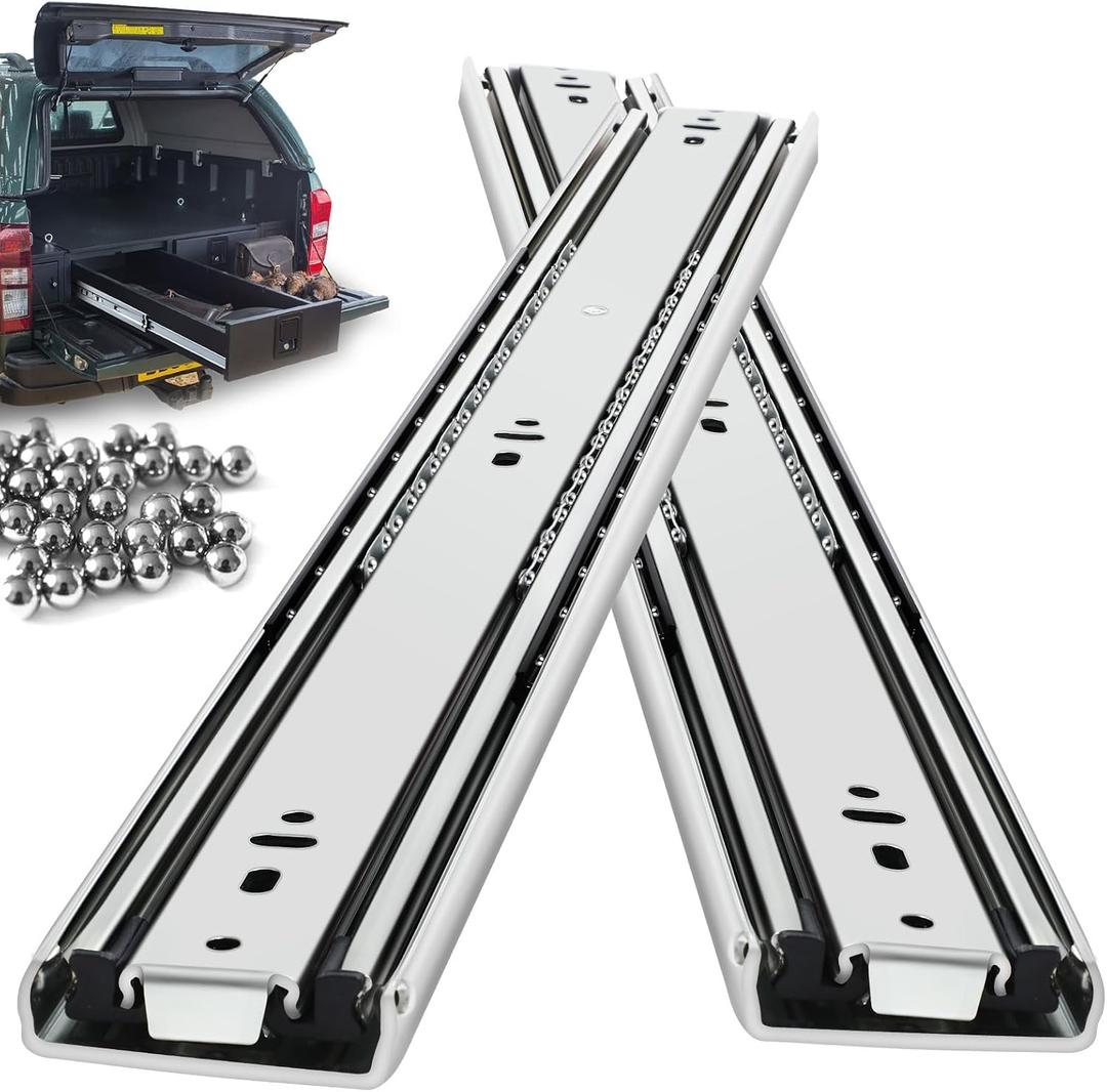 Heavy Duty Drawer Slides Full Extension Side Mount 14 16 18 20 22 24 26 28 30 32 34 36 40 Inch 150 Lbs Metal Dresser Cabine Rails Tracks Glides Runner 1 Pair (Without Lock, 30 Inch)