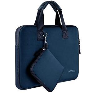 Laptop Sleeve 13 13.3 13.5 Inch Case for MacBook Air Pro 13"-13.3", Surface Laptop 13.5", Water Repellent Elastic Neoprene Notebooks Hand Bag with Handle and Small Case, Blue