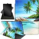 for Amazon Fire HD 10 Tablet (2017 and 2019 Releases,with 7th and 9th Generations) Case,360 Degree Rotating Stand Smart Protective Cover Case,for New Fire HD 10 10.1 inch,Beach Palm Trees
