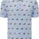 Men's Golf Polo Shirts Short Sleeve Performance Moisture Wicking Dry Fit Funny Golf Polo Shirts for Men (Blue, XL)