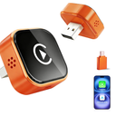 2026 Wireless CarPlay Adapter for iPhone,2 in 1 for Apple Carplay and Android Auto Adapter,Mini carplay Wireless Adapter Convert Wired to Wireless, Plug & Play, USB to USB-C/Type-C (Orange)