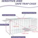Live Animal Trap Cage with Cover and Gloves, Heavy Duty Folding Animal Traps Cage for Stray Cats, Humane Cat Trap for Raccoon, Squirrel, Skunk, Catch and Release - (32 x 10 x 12 inches)