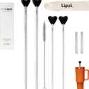 Anti Wrinkle Straw - Stainless-Steel anti-wrinkle drinking straws, Reusable Straws with Cleaning Brush - Eco-Friendly Vs Plastic - Two 40 oz Tumbler Compatible Straws - 4 Straws Total