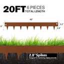 Worth Garden 6-Pack 6" H. Corten Steel Landscape Lawn Edging (20Ft Total) - Rust Patina Finish 18-Gauge Bendable Metal Strips - Hammer-in Edging Border - Buckle Connection - Yard Pathway Divider